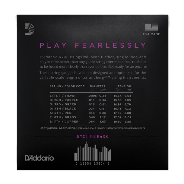 D'Addario NYXL09564SB, 7-str. 0095-064